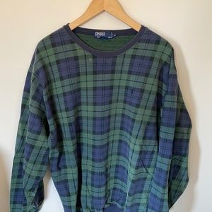 VINTAGE - Men's Polo Ralph Lauren plaid pullover sweatshirt